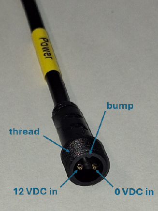 Sensor power cable and connector